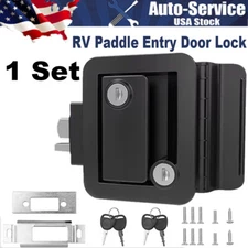 New RV Paddle Entry Door Lock Latch Handle Knob Deadbolt For Camper Trailer 1Set