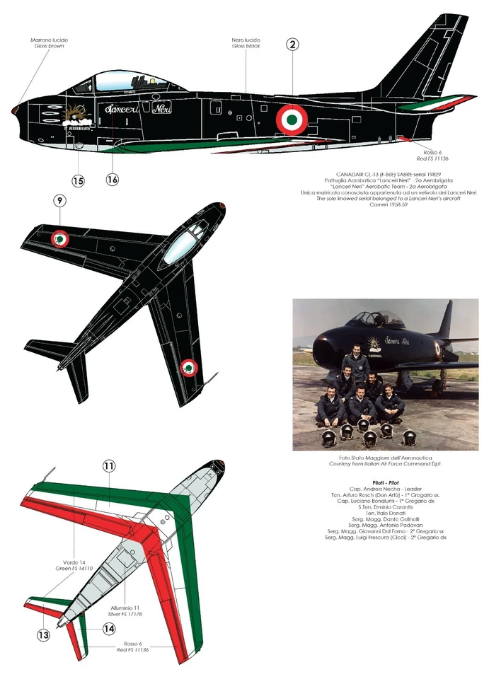 TAURO MODEL TM72/526 PATTUGLIA ACROBATICA LANCERI NERI E CAVALLINO RAMPANTE 1:72 - Immagine 3 di 4