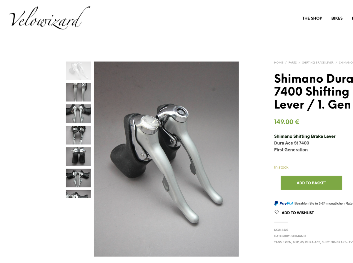 Shimano Dura Ace ST 7400 Shifting Brake Lever / 1.Gen / 2 x