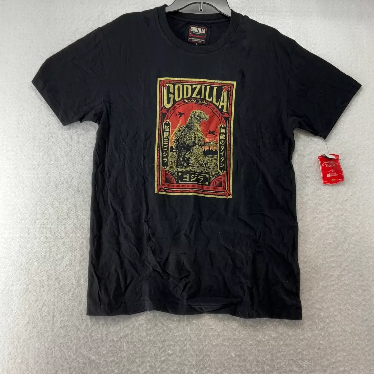 Godzilla American Needle T Shirt Mens Large Black Cotton Short