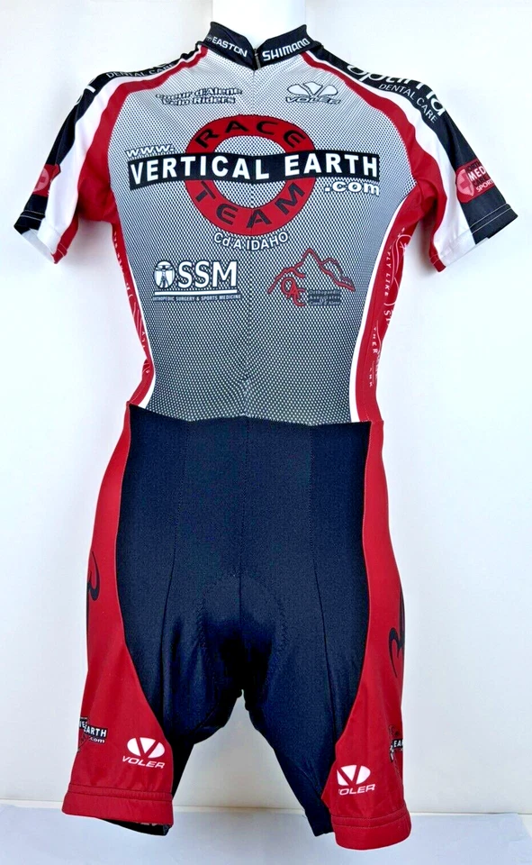 TRAJE DE PIEL VOLER Vertical Earth Cycling para mujer mediano rojo/blanco/negro almohadilla de contorno Foto 2 de 4