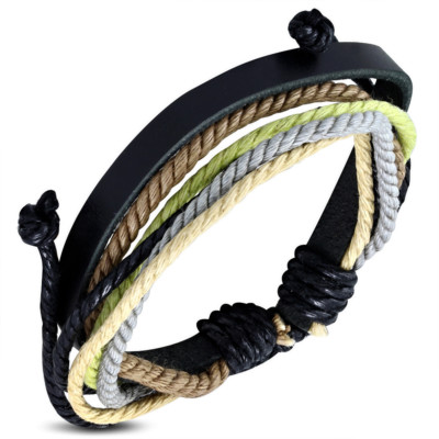 unisex Lederarmband Multi Color Wrap Seil  verstellbar  e-FWB132