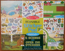 NEW/SEALED Melissa  Doug Reusable Sticker Pad "Habitats" w 5 Scenes  150 Stick