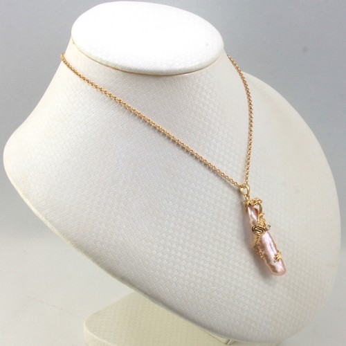 Dragon Wrapped Biwa Pearl Pendant – 14k Yellow Gold with Diamond - Picture 6 of 14