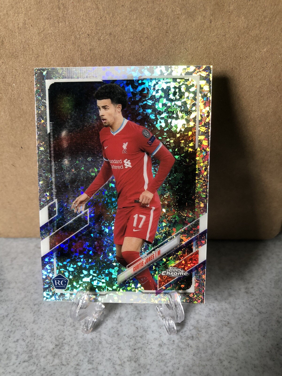 2020-21 Topps Chrome UEFA Curtis Jones Speckle Refractor Rookie RC #6