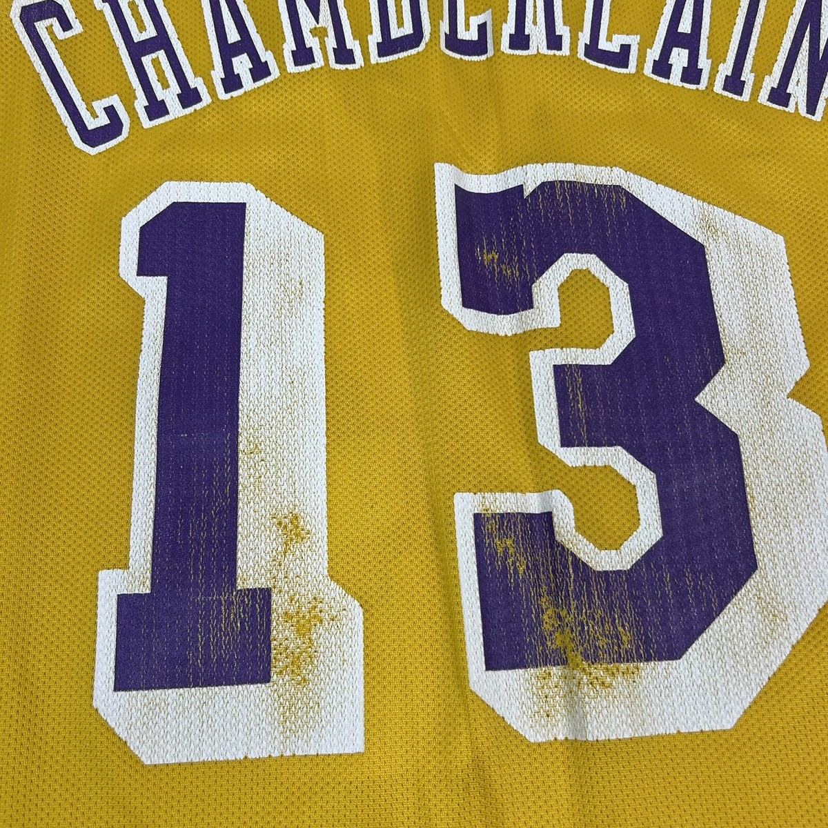Vintage Champion Lakers Wilt Chamberlain #13 Jersey Yellow Size 52