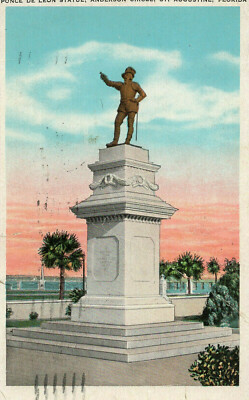 Ponce de Leon Statue, Anderson Circle, St. Augustine, Florida 1932