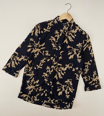 GANNI St.Pierre Crepe Shirt Floral Pattern Scandinavian Style Size 36