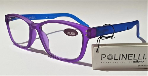 Polinelli® MILANO Qualität Premium Lesebrille - lila/aqua
