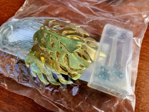 2 pack Gold Leaf string of Holiday Lights Battery powered