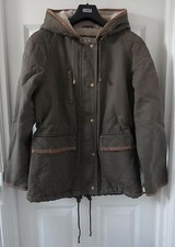 M&S Indigo Women PureCotton Borg-Lined Bomber Jacket, Khaki, SZ10, Was �75, BNWT
