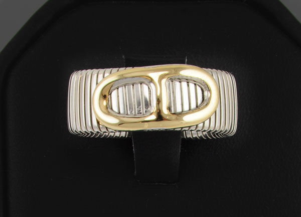 ANILLO J.ESPOSITO ESTILO HEBILLA PARA BODA,O ANIVERSARIO,COMPROMISO EN ORO 14KT