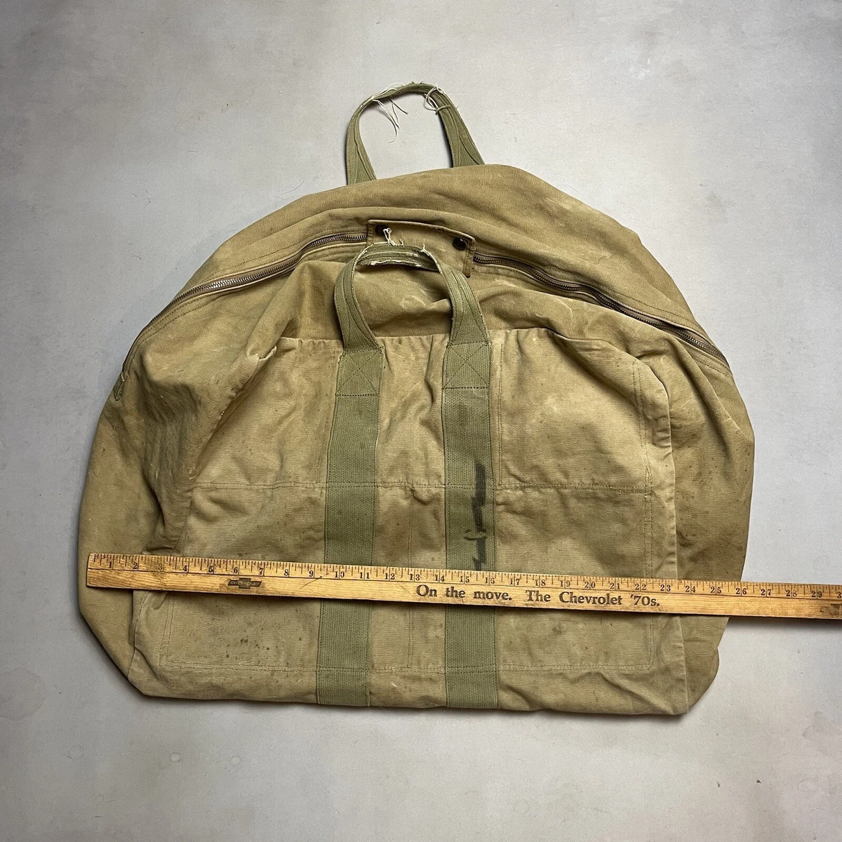 Vintage WWII Aviators Kit Bag AN 6505 US Air Force USAF Rare 2 Zippers