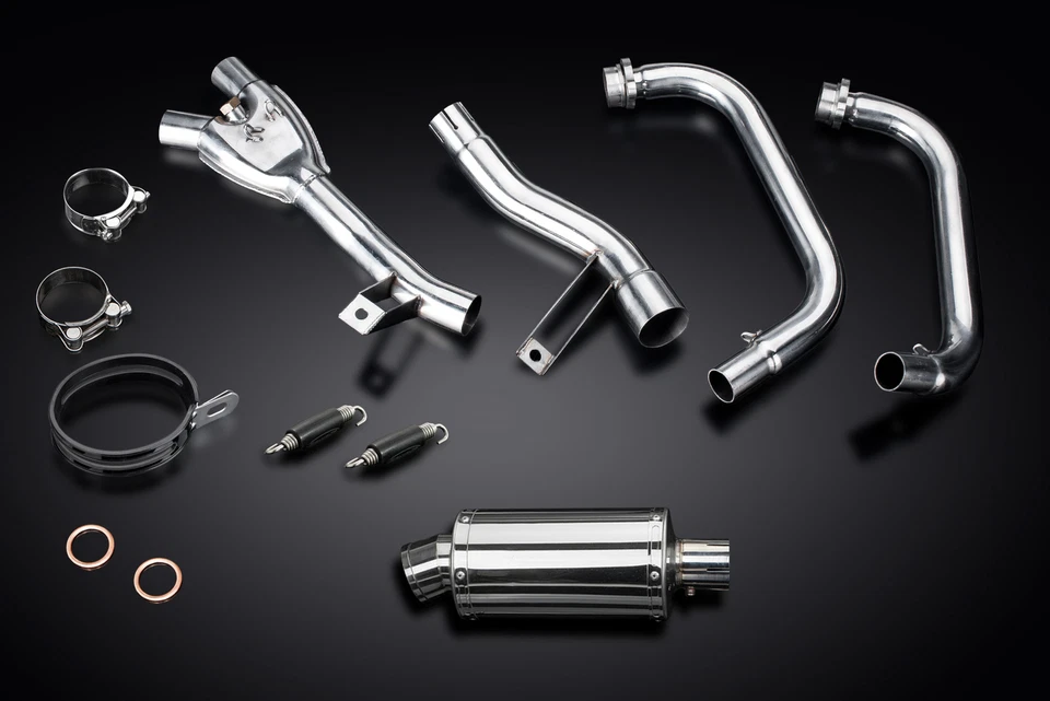 Silenciador de escape completo 2-1 9" ovalado de acero inoxidable Suzuki GW250 Inazuma 2013-2017 Foto 2 de 4