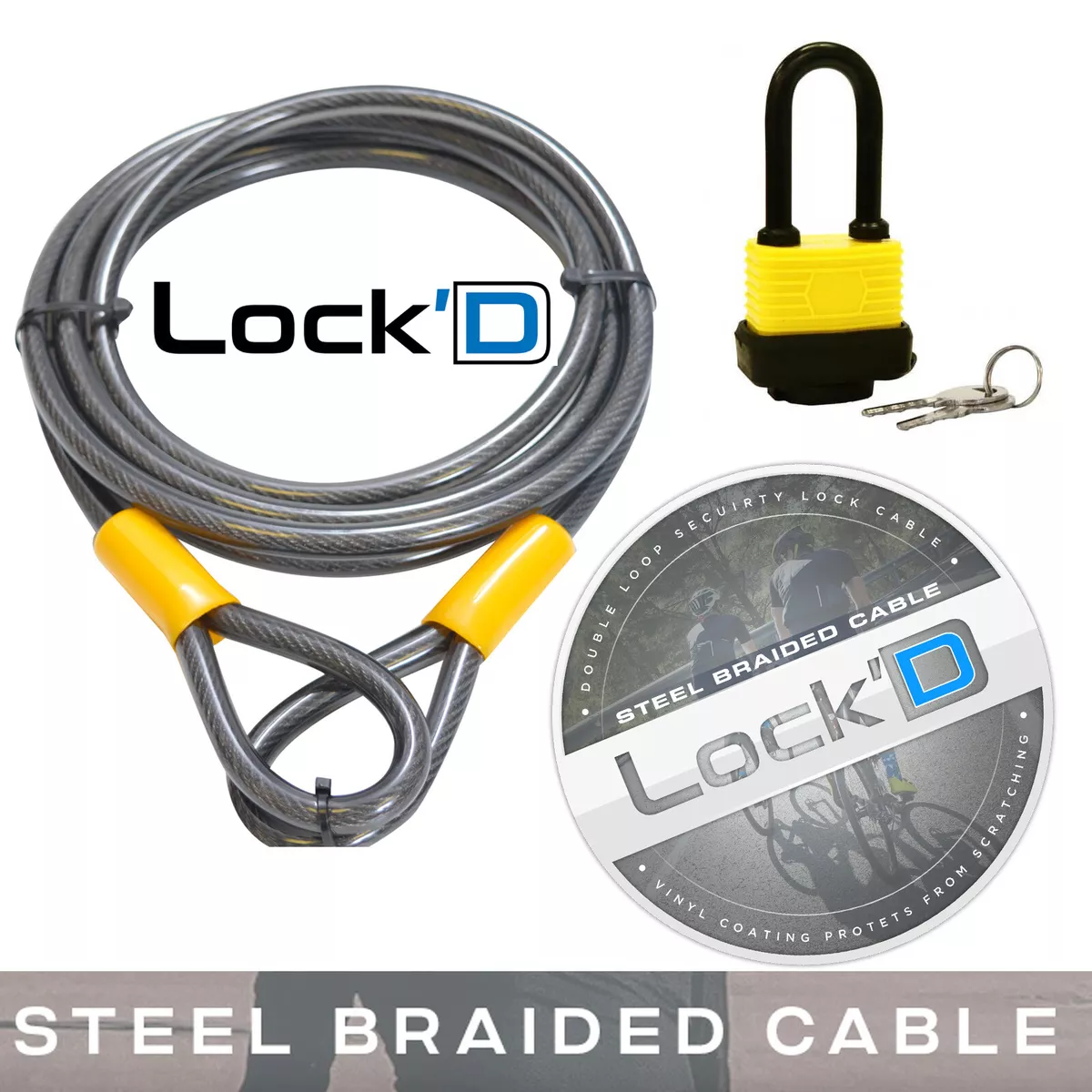 Bike Cable Lock 10mm Heavy Duty Security Cable Cycle Lock Cable