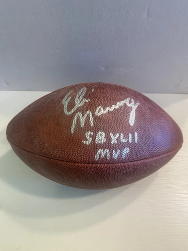Eli Manning Signed Inscribed SB XLII MVP Football Super Bowl The Duke Steiner