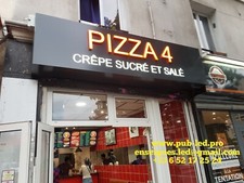 ENSEIGNE LED RESTAURANT PIZZA SIMPLE/DOUBLE FACE, LIVR. FRANCE, BELGIQUE, SUISSE