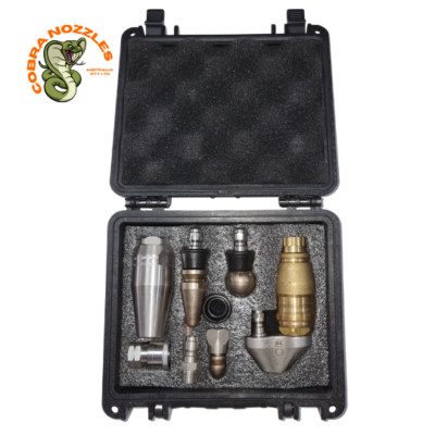 New Cobra Jetting 1/4'' Nozzle Upgraded Starter Kit - Dual Root Cutters - Jetting