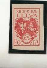 Lithuania 1920. Central Lithuania / Poland. National symbols. MNH