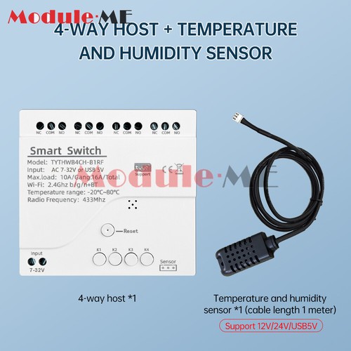 4 Channel Tuya Smart Temperature Humidity Switch Module Sensor Work For Home - Picture 17 of 18