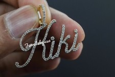 3Ct Men's Real Genine Moissanite Personalize Letter "KIKI" Pendant 925 Silver