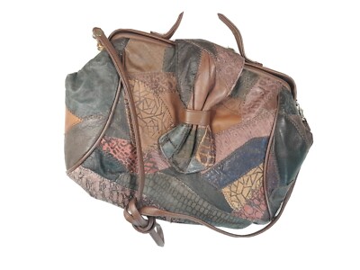 Vintage 80s 90s Patchwork Leather Pocketbook