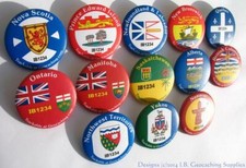 Trackable Canadian Geocaching Button - Province or Territory Flag Unactivated 