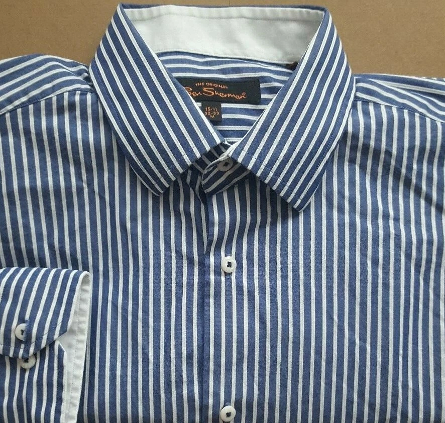 BEN SHERMAN - Camisa informal con botones de calce clásico a medida - 15 1/2 - 32/33 Foto 2 de 4