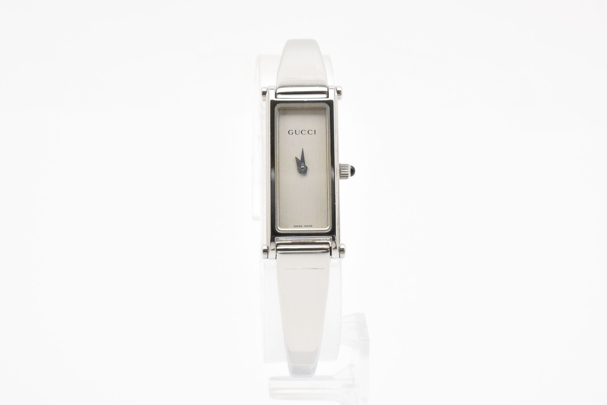 GUCCI QZ 1500 バングルウォッチ　シルバー Vintage [NEAR MINT w/Box] GUCCI 1500L Silver Dial Bangle Qz