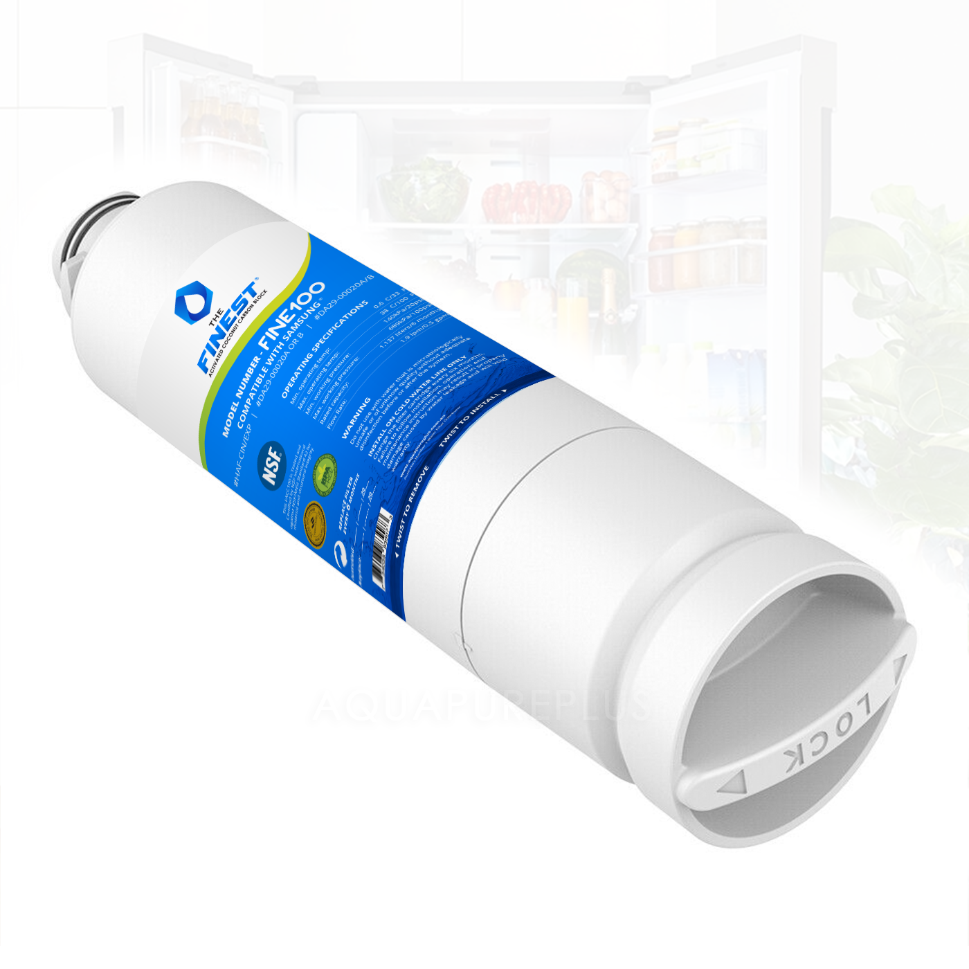 4 X SamsungDA2900020A/B Premium Ice & Water Filter SRF680CDLS