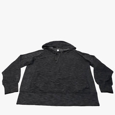 Green Tea Women's Heather Gray Hoodie Sz L Pullover Long Sleeve 2 Side Pockets