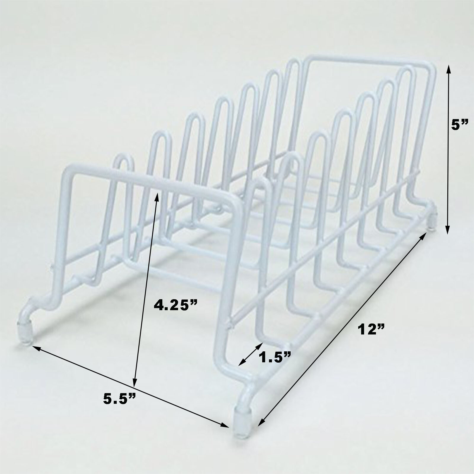 Plates Holder Pots Pans Lid Organizer Rack for Cabinet Pantry/Kitchen (Refurb)