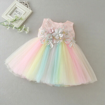 princess dresses for infants Meiqiduo Baby Girls Dress Infant Christening Birthday Wedding Bridesmaid Party Lace Tulle Flower Dresses