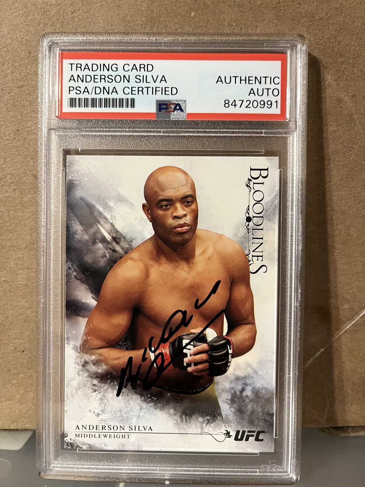 2014 Topps UFC Bloodlines Signed Anderson Silva On Card Auto Rare PSA/DNAπ·π§π·