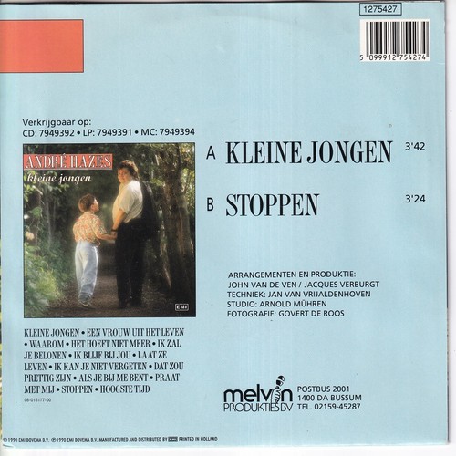 7inch ANDRE HAZES kleine jongen HOLLAND 1990 EX+ (S5370) - Picture 2 of 2