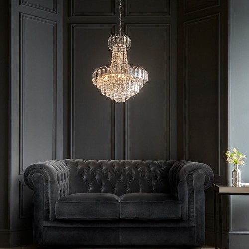 PVP £275 Lámpara Colgante Endon Amadis Multi Brazo Cristal Cromo Lámpara - Imagen 2 de 7