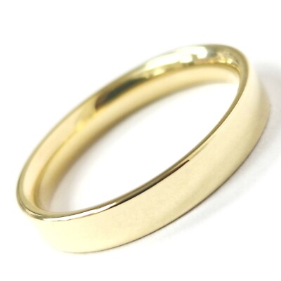 Ehering Band 9 kt Gold Größe M weich flach Hof 3 mm UK punziert