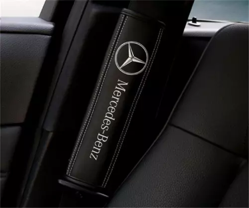 2pcs Car Seat Belt Cover Shoulder Cushion Pad Real Leather For Mercedes-Benz - Bild 3 von 12