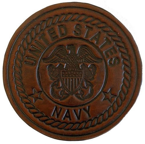 NAVY OFFICER CREST SEAL FIXED WING SQUADRON MILITARY ANTIQUE LOOK LEATHER PATCH - 第 1/1 張圖片