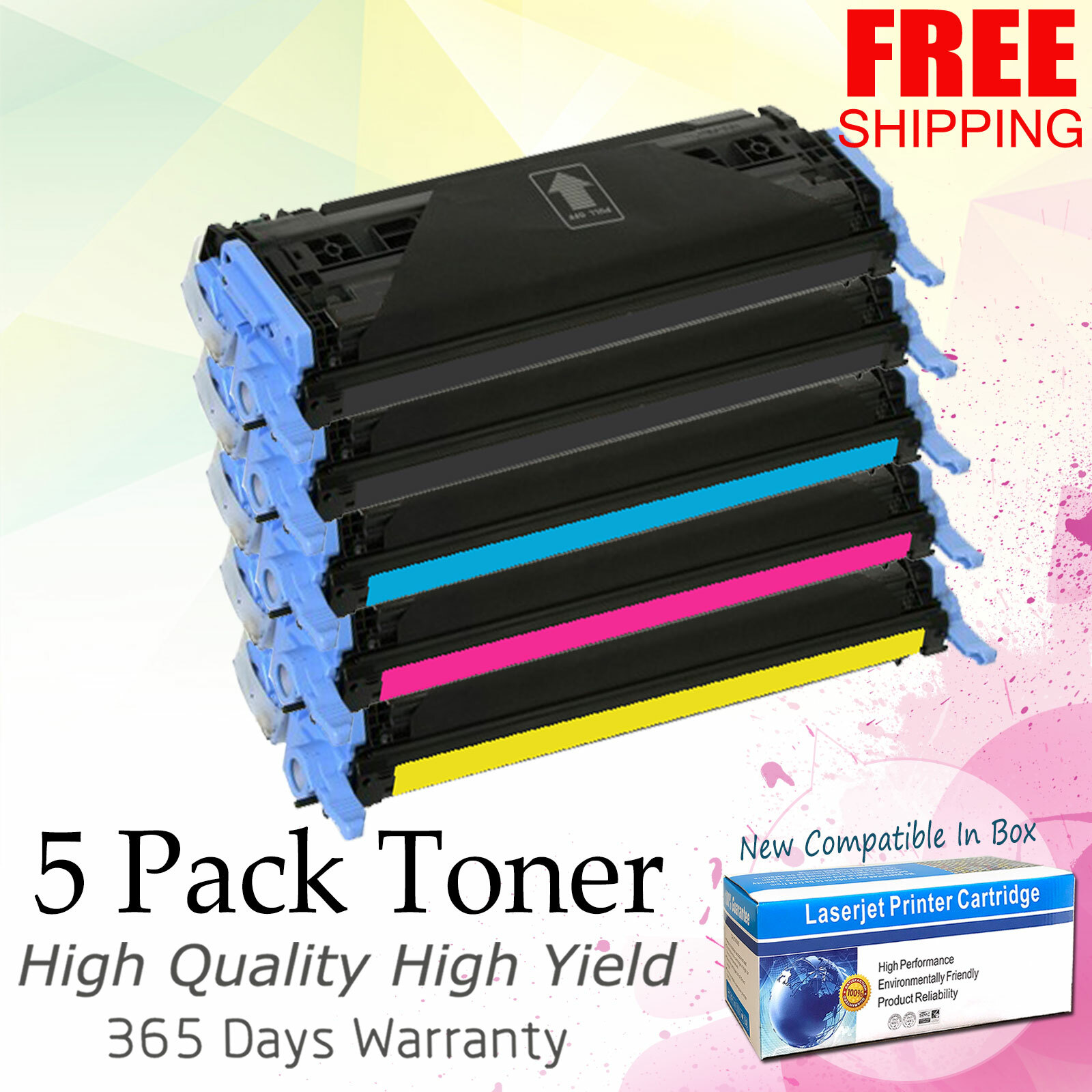 Cartouche De Toner Compatible HP Q6000A-Q6003A 124A Pour LaserJet 1600 2600n 260