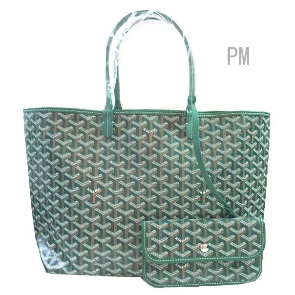 Goyard Green Goyardine Coated Canvas and Leather Saint Louis PM Tote Goyard