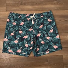 Member's Mark Mens XL 4-Way Stretch UPF 50 Resort Flamingos Swim Trunk