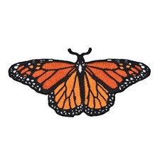 Monarch Butterfly Embroidered Iron-on Patch