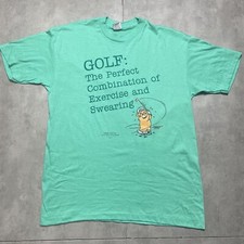 vintage funny golf t shirt mens xl green single stitch made in USA gopher 90s