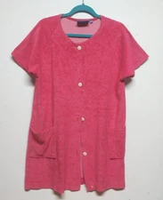 YACHT CLUB robe short SP pink short sleeve pockets Turkish/microfiber buttons