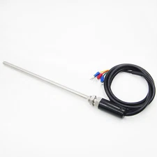 PT100 Probe 1m RTD Cable Stainless Probe 20cm 3 Wires Temperature Sensor