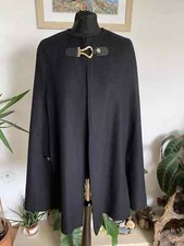 Mens Wool Coat Black Wool Cape Coat Jacket