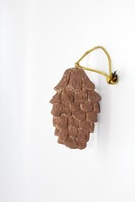 Vintage 3" Resin Light Brown Pinecone Christmas Ornament Holiday Decoration EUC
