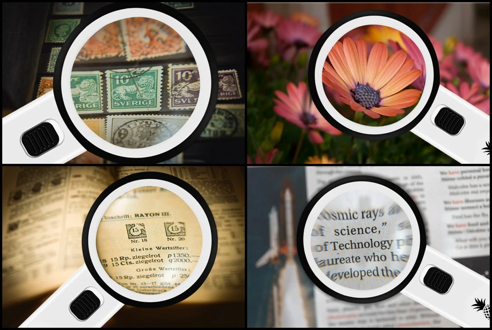 Lupa 30X com Lupa Portátil Leve Grande Jumbo Grande Iluminada - Imagem 4 de 4