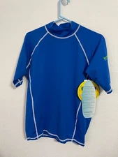 ActivSkinz, Boys Solid Blue Swim Shirt Top, 100SPF/50+, Medium